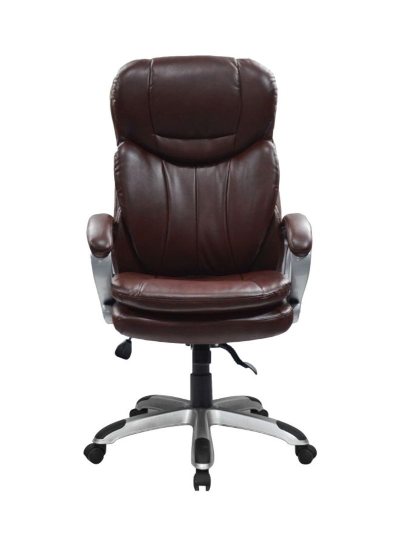 Executive Office Chair Brown/Silver 83x38x66cm