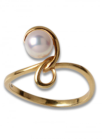 18 Karat Gold Freshwater Pearl Treble Ring