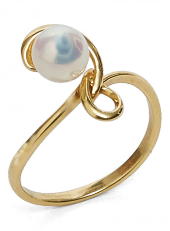 18 Karat Gold Freshwater Pearl Treble Ring