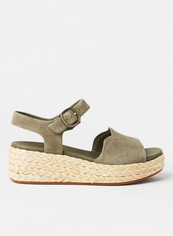 Kimmei Way Wedge Sandals Olive