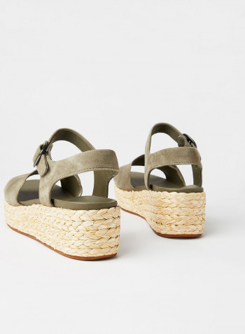 Kimmei Way Wedge Sandals Olive