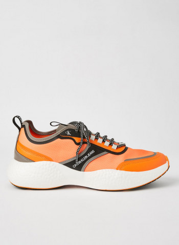 Lace-Up Chunky Sneakers Vivid Orange