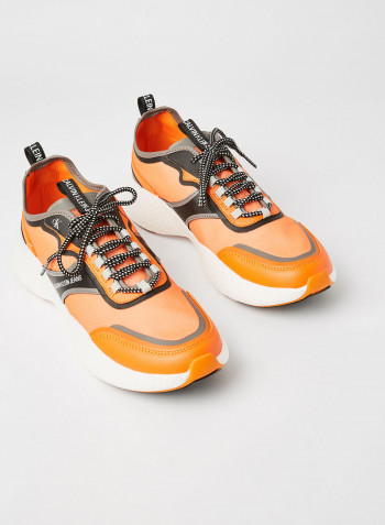 Lace-Up Chunky Sneakers Vivid Orange