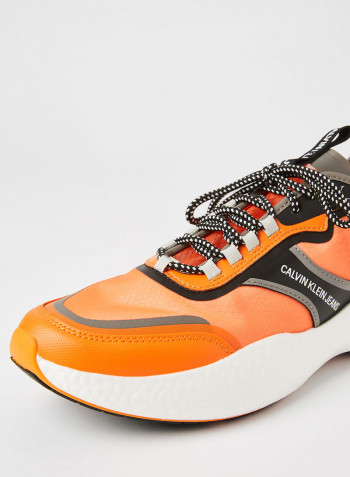 Lace-Up Chunky Sneakers Vivid Orange