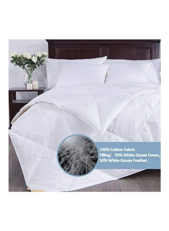 Cotton And Goose Down Comforter White 104x88inch