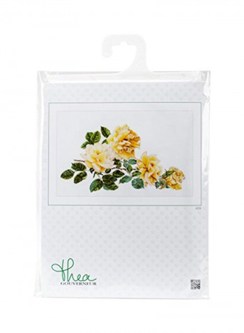 Peace Rose Cross Stitch Kit White/Yellow/Green