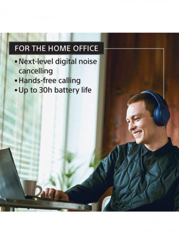 WH-XB900N Extra Bass Bluetooth Over-Ear Headphones With Mic Blue
