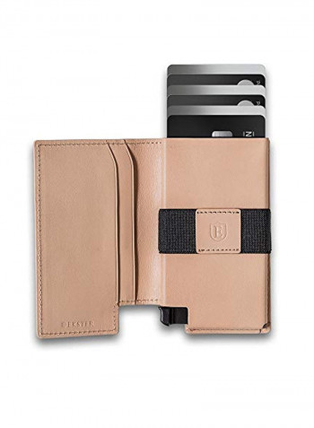Slim Leather Wallet Beige