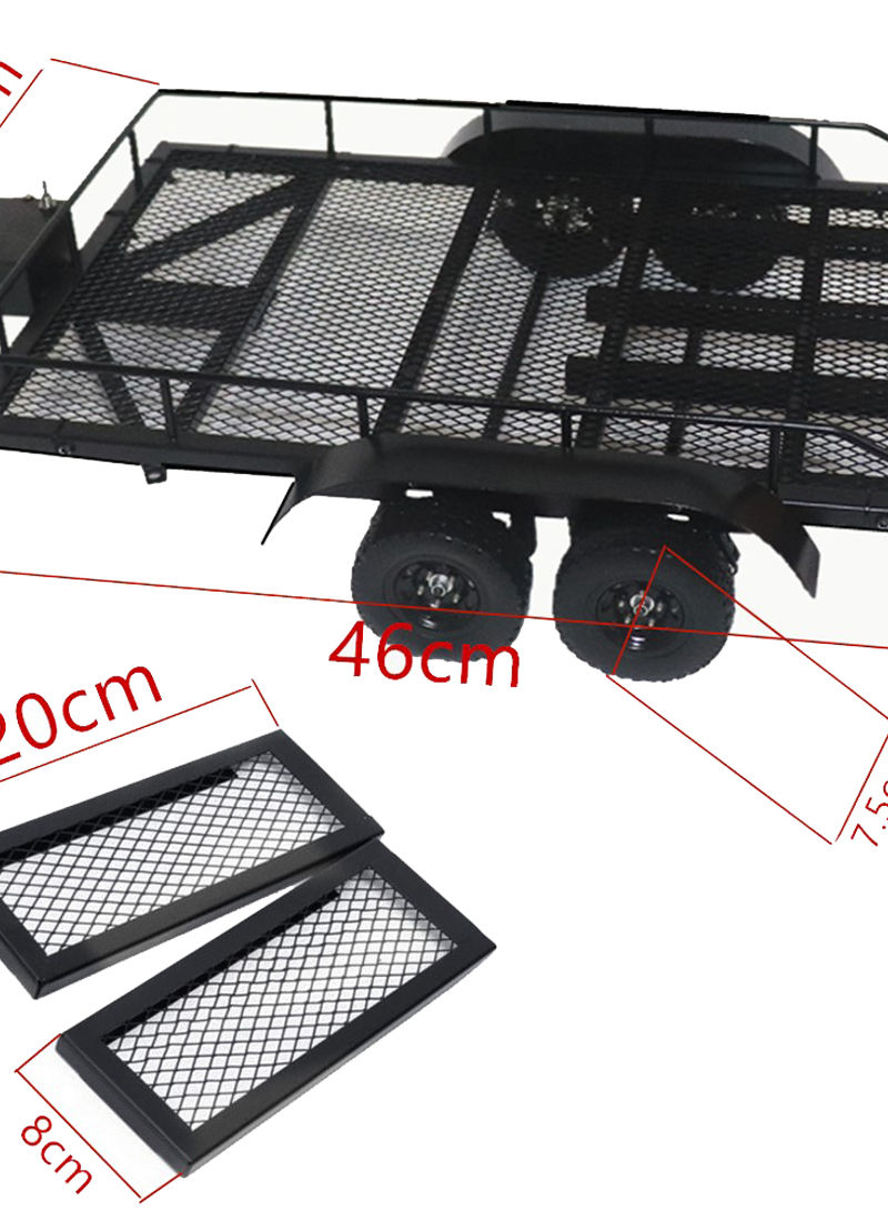 Metal Heavy-Duty Trailer Cargo Carrier Kit For 1/10 Traxxas HSP Redcat RC4WD Tamiya Axial SCX10 D90 HPI RC Crawler Car 52 X 9 X 28cm