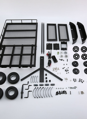 Metal Heavy-Duty Trailer Cargo Carrier Kit For 1/10 Traxxas HSP Redcat RC4WD Tamiya Axial SCX10 D90 HPI RC Crawler Car 52 X 9 X 28cm