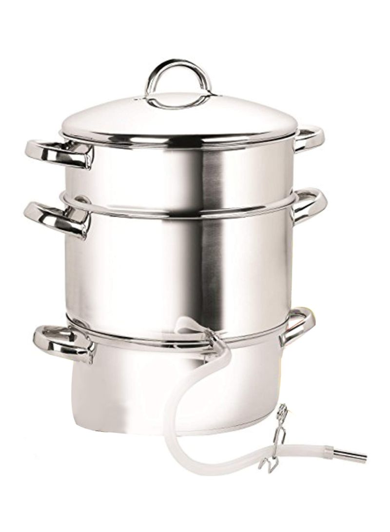 2-In-1 Stainless Steel Steamer With Juicer Silver 12.5x12.5x14.5inch