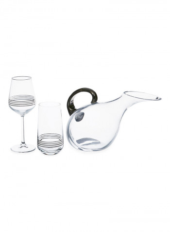 25-Piece Set With Karafe, Goblet & Juice Tumbler Silver