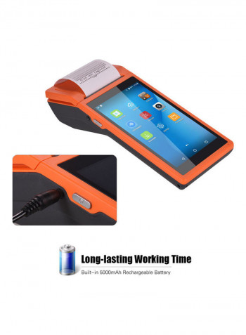 Smart POS Terminal Wireless Portable Printer Orange/Black