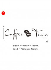 Coffee Time Kitchen Wall Stickers White/Black