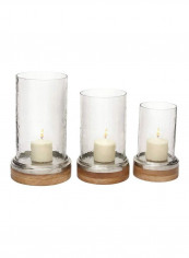 3-Piece Candle Holder Set Silver/Beige/White 11x9inch