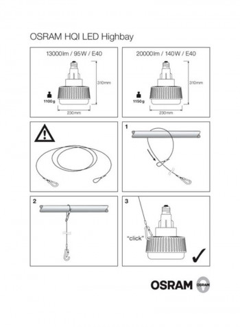 Highbay HQL LED 140W 840 Cool White 230millimeter