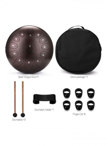 13-Tone Steel Tongue Drum Mini Hand Pan Drum With Drumstick Percussion