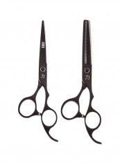 2-Piece Stainless Steel Cutting Scissor Black/Silver 6inch