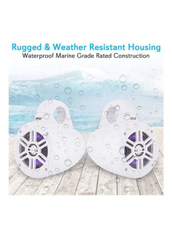 Waterproof Marine Wakeboard Tower Speakers PLMRLEWB47WB White/Blue