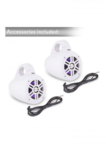 Waterproof Marine Wakeboard Tower Speakers PLMRLEWB47WB White/Blue