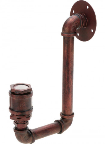 Water Pipe Shaped Wall Lamp Holder Brown 28.00x15.00x1.796cm