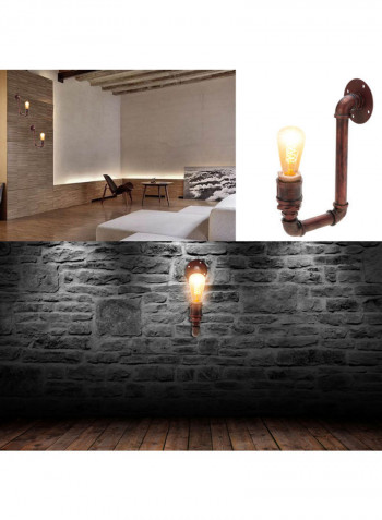 Water Pipe Shaped Wall Lamp Holder Brown 28.00x15.00x1.796cm