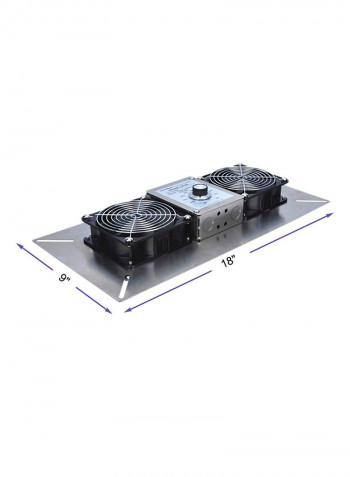 Dual Fan Crawl Space Ventilator Silver 18 x 9 x 2centimeter