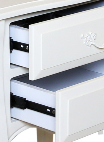 Wooden Nightstand White 60x66x40cm