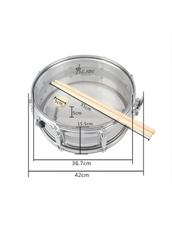 14Inch Snare Drum Body Drumhead With Case Sticks Gloves