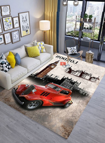 3D Car Design Rectangle Shape Door Mat Multicolour 120X180centimeter