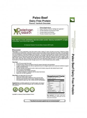 Paleo Beef Protein Powder - Chocolate Flavored