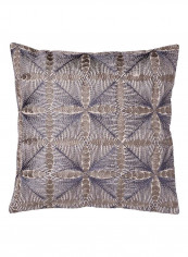 Embroidered Diamond Throw Pillow Blue/Gold/White 20 x 20inch