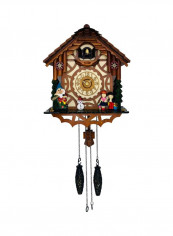 Wooden Decorative Fairy House Cuckoo Clock Brown/Yellow/Green 33x28x17centimeter