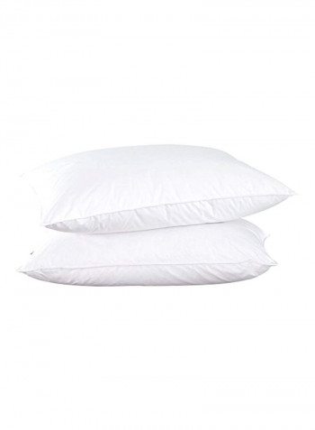 2-Piece Cotton Bed Pillow Set White 20 x 36inch