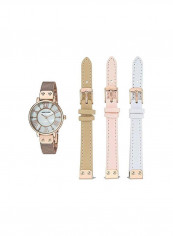 Women's Stainless Steel/leather Analog Wrist Watch AK3180RGST