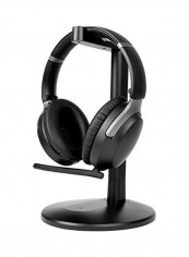 Wireless Noise Cancelling Headphones With Charging Dock Base Black