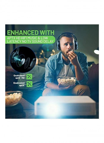 Wireless Noise Cancelling Headphones With Charging Dock Base Black