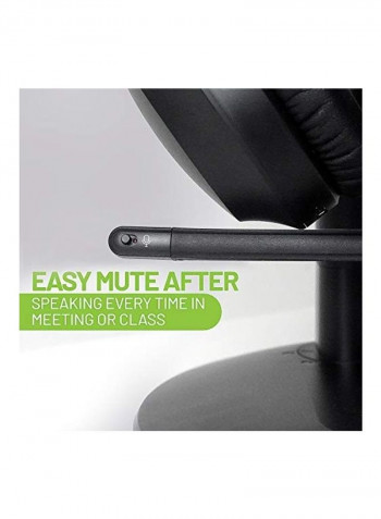 Wireless Noise Cancelling Headphones With Charging Dock Base Black