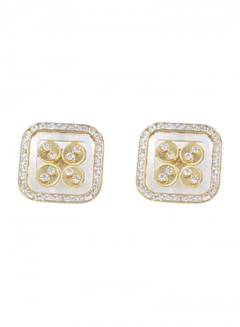 18 Karat Gold Exquisite Design Stud Earrings Gold