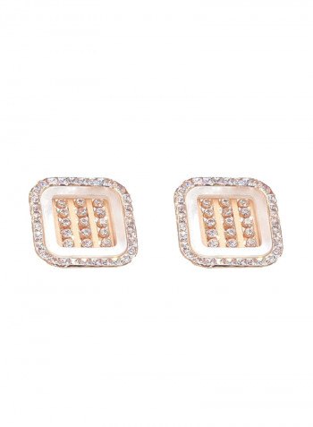 18 Karat Rose Gold Exquisite Design Stud Earrings