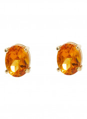 Citrine Oval Earrings In 18K Gold