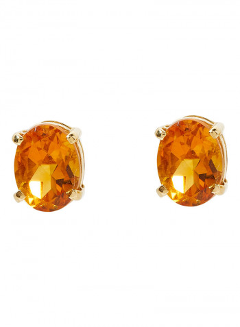 Citrine Oval Earrings In 18K Gold