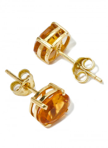 Citrine Oval Earrings In 18K Gold