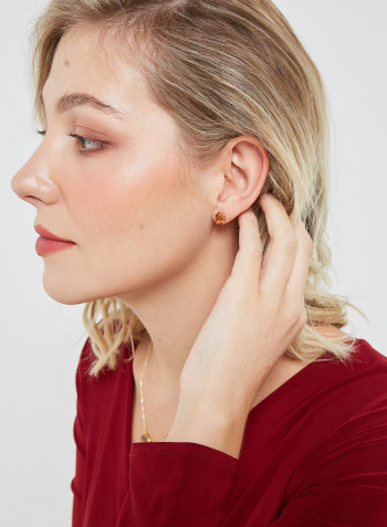 Citrine Oval Earrings In 18K Gold