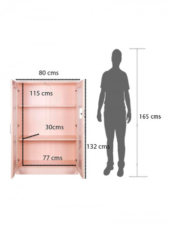 Carre Cabinet With Digital Lock Oak 80x132x30centimeter