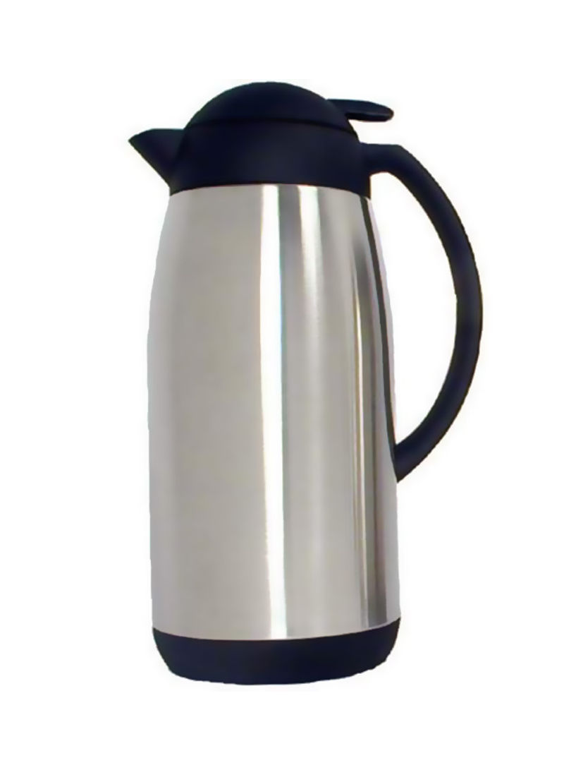 Slim Line Vacuum Flask Silver/Black 8.7x5.6x4.7inch