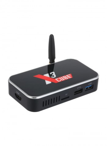 Android Set Top Box With Remote Control For Smart TV X3 CUBE Black