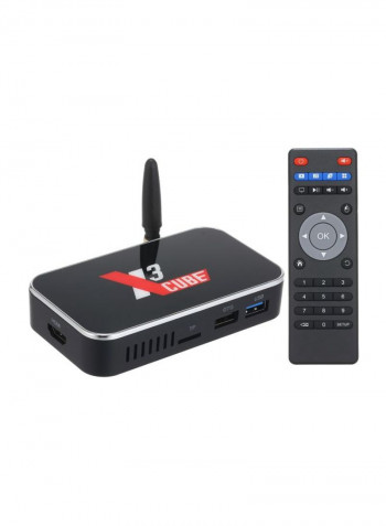 Android Set Top Box With Remote Control For Smart TV X3 CUBE Black