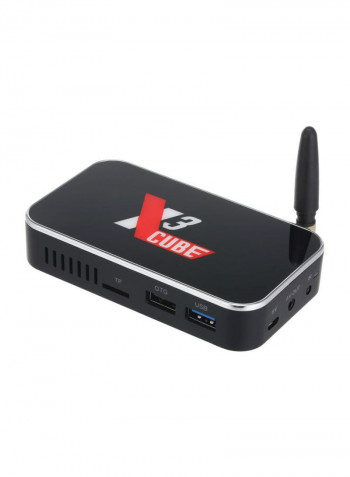 Android Set Top Box With Remote Control For Smart TV X3 CUBE Black