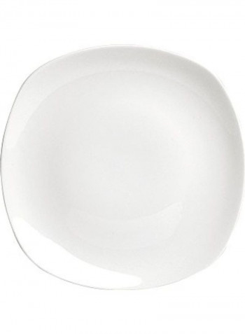 Square Shape Ceramic Food Plate White